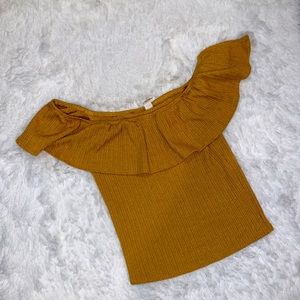 Blouse Off-shoulder ~ Tan